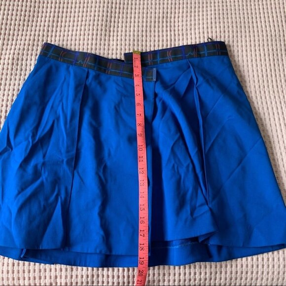 Kenzo Blue Mini Skirt with Plaid Accent - Picture 11 of 13